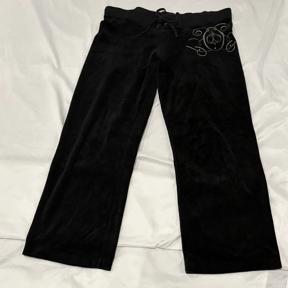 Vintage Juicy Couture Black Track Pants with Silver Embellishments - Picture 4 of 4